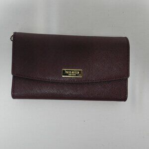 Kate Spade Laurel Way Saffiano Leather clutch phone wallet plum organizer